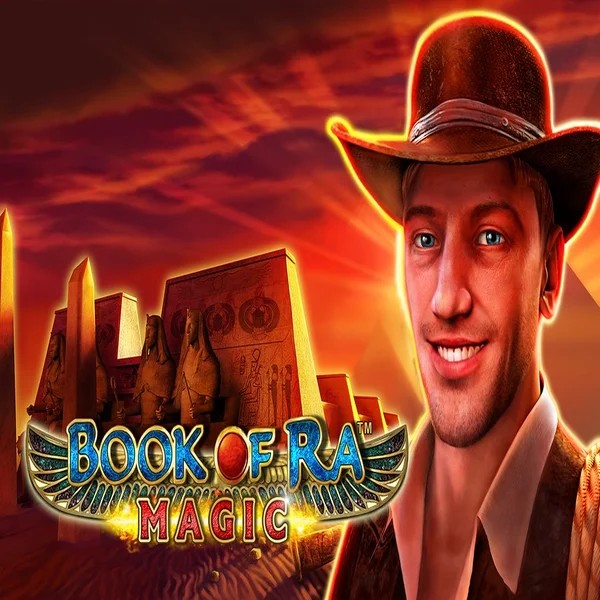 Book of Ra Magic slot logo by Greentube at Luckygem Casino